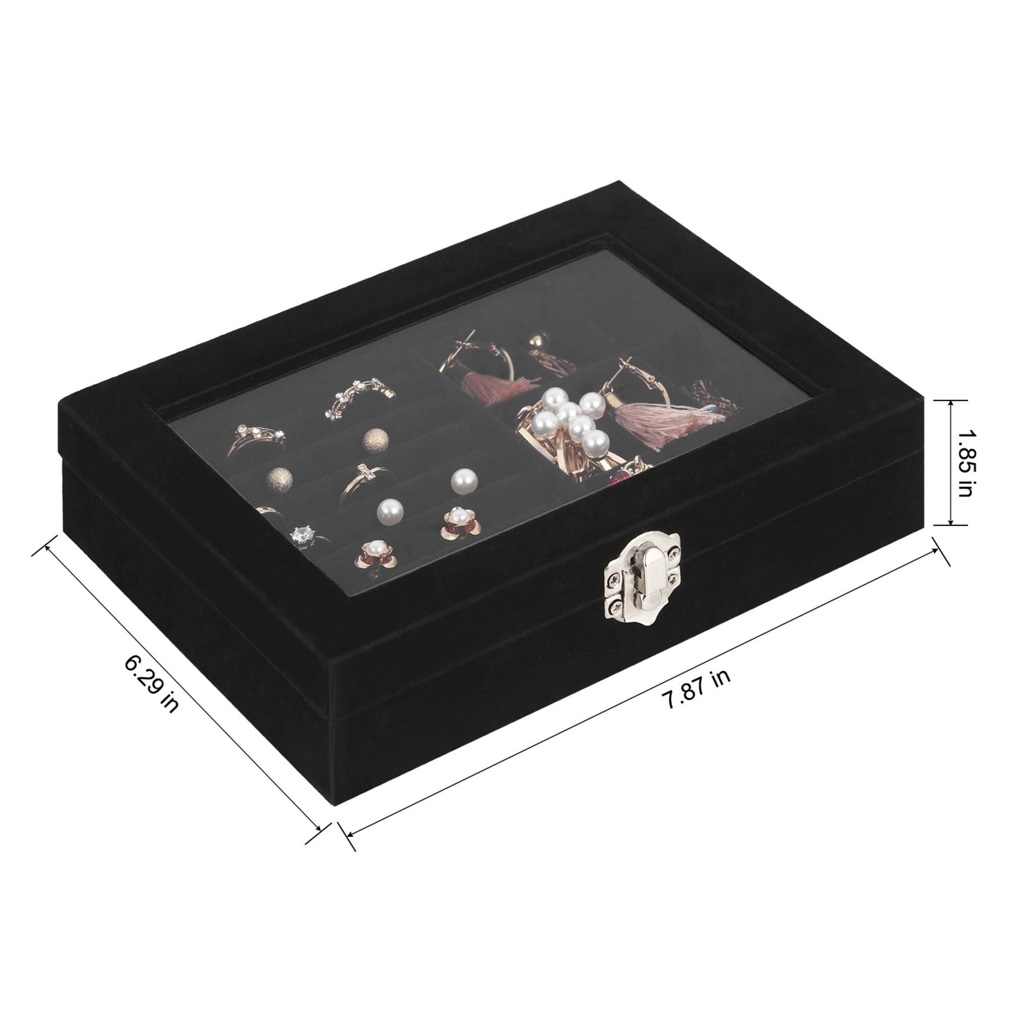 NEX™ 8" Black Velvet Jewelry Organizer For Earring and Rings
